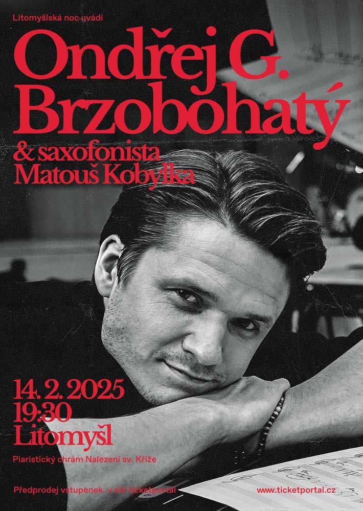 !ZRUŠENO! LITOMYŠLSKÁ NOC – ONDŘEJ G. BRZOBOHATÝ & SAXOFONISTA MATOUŠ KOBYLKA