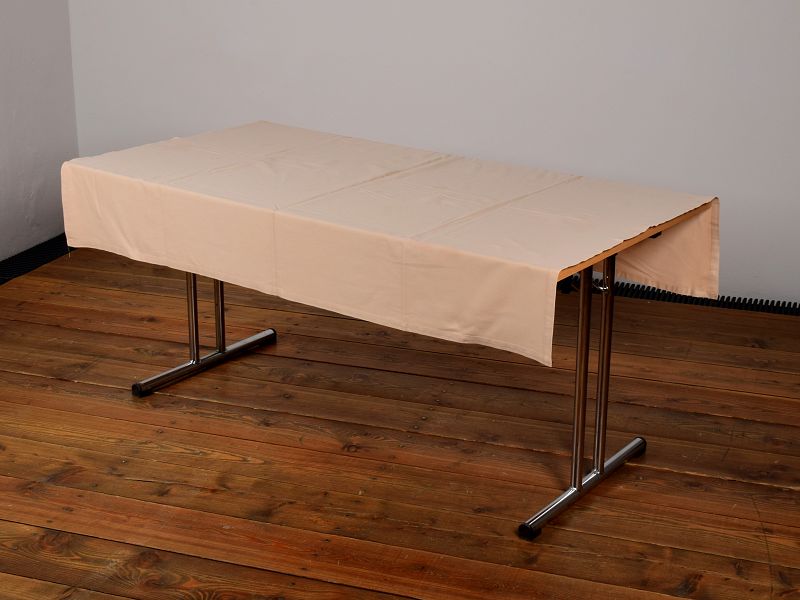Beige tablecloth rectangle short light