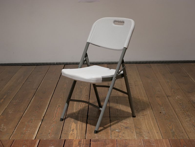 Plastic chair, white, folding